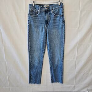 Madewell The Perfect Vintage Jean Raw Hem Light Blue Size 25